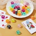 thumbnail image 4 of 40Pcs Opaque & Transparent Epoxy Resin Pendants with Platinum Plated Iron Loops Cube with Dice Mixed Color 23x19x19mm Hole: 2mm, 4 of 7