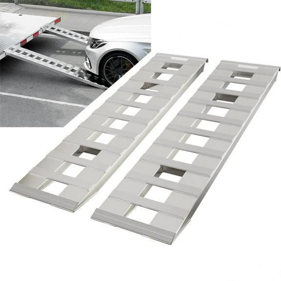 Kojem 60x15 Aluminum Loading Trailer Ramps for Truck Car Auto ATV UTV 6800 LBS Universal Hook Attaching End Knife Foot 1 pair