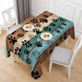 thumbnail image 6 of Green Brown Paw Print Table Cloth Waterproof Tablecloths, Vintage Farmhouse Country Wooden Grain Tablecloth Dining Table Cover for Kitchen Party Tabletop Outdoor, Rectangle Tablecloth 60x120 Inch, 6 of 9