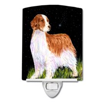 Caroline's Treasures SS8482CNL Starry Night Welsh Springer Spaniel Ceramic Night Light, 6x4x3", multicolor