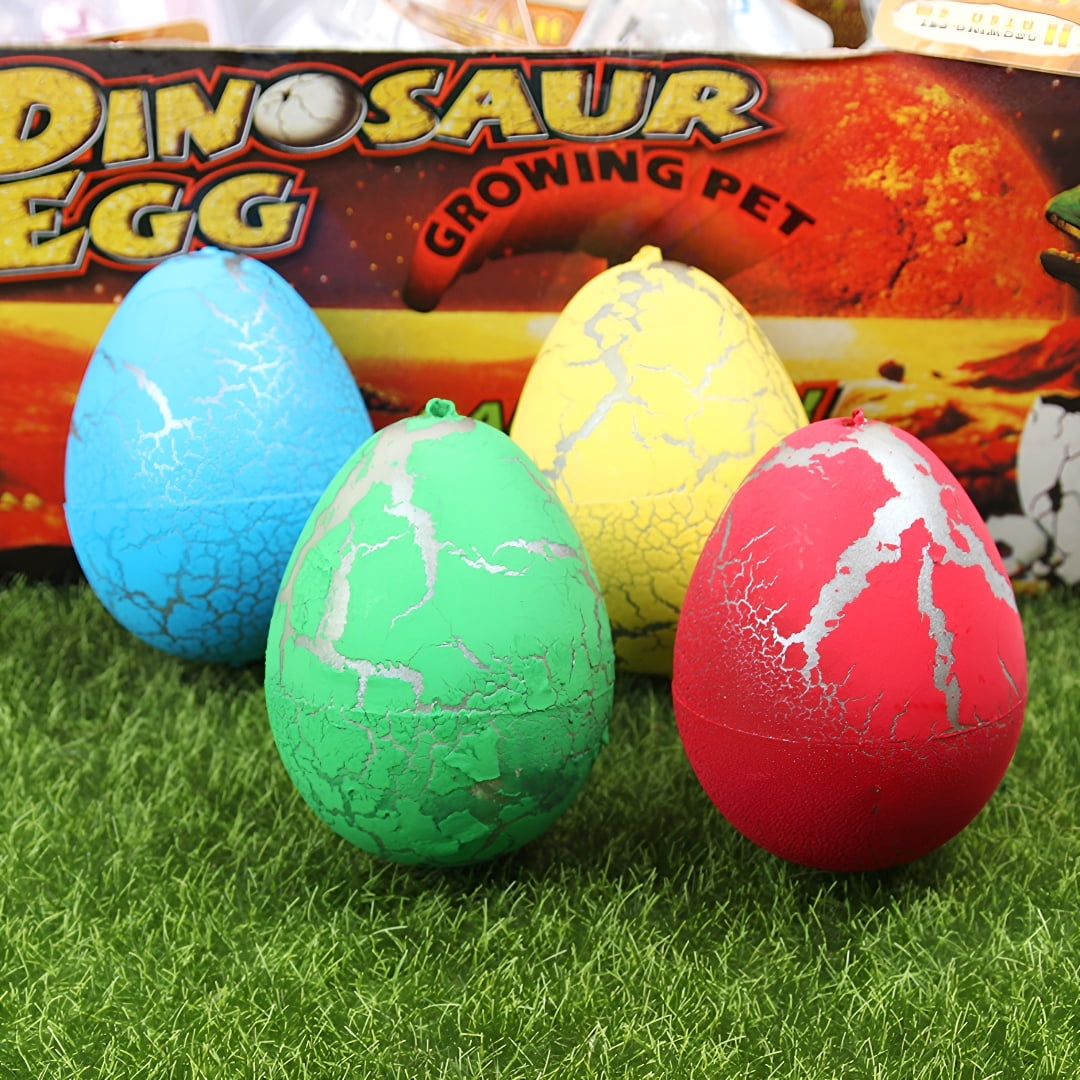 PIKACHY 12Pcs Hatching Dinosaur Eggs Grow In Water Educational Toy Easter Basket Stuffer Plastic Colorful Cracks