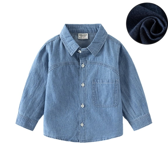 Toddler Jean Jacket Boys Long Sleeve Button down Blue Jean Jacket Kids Spring Jacket Boy Jackets 3-4 Years