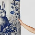 thumbnail image 3 of JRXY Blue and White Porcelain Floral Chinoiserie Rabbit Shower Curtain, Multiple Sizes White, 3 of 6
