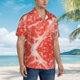 thumbnail image 5 of Balery Beef Steaks Print Men's Hawaiian Shirts Short Sleeve Beach Shirt Relaxed Fit Vacation Button Down Shirts-XX-Large, 5 of 9