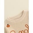 thumbnail image 4 of Toddler Baby Boy Girl Halloween Outfit Knit Chunky Pumpkin Sweaters Crew Neck Pullover Sweatshirt Tops Fall Winter Clothes, 4 of 8