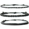 thumbnail image 1 of Nvzi Pulsera de cuerda ajustable hecha a mano con cuentas de piedra natural, 3 piezas A09, 1 of 5