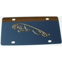 Jaguar Gold Logo Stainless Steel License Plate