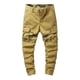 thumbnail image 2 of Pantalones largos de moda para hombre, casuales, de color sólido, cargo, con bolsillos y cremallera, cintura elástica, pantalones largos de algodón para hombre., 2 of 9