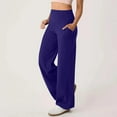 thumbnail image 4 of yueewhu Wide Leg Pants for Women Loose Yoga Pants with Pockets Petite/Regular/Tall Stretch Casual Lounge Pants (Navy, S), 4 of 7