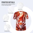 thumbnail image 3 of Rateoe Red Sun Flame Fox Pattern Men’s Baseball Short Sleeve Polo Shirt, Midweight Men's Shirt Golf Shirt Polo Shirts Quick Dry Short-4X-Large, 3 of 7
