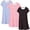 3Pcs-17, variant on DAKIMOE 3 pack Nightgowns for Women Soft Cotton Short Sleeve Night Shirts Womens Print Sleep Shirts Loose Comfy Pajamas Sleepwear