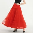 thumbnail image 5 of Floor Length Dresses for Women Formal Hoopless Crinoline Petticoat Skirt for Wedding Red S, 5 of 9