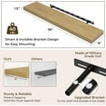 thumbnail image 5 of 36Inch Floating Shelves for Wall 2 Pack Shelves for Bedroom|Kitchen|Bathroom Wall Mounted Rustic Wood Floating Shelf with Invisible Brackets for Books|Storage|Decor, Oak, 5 of 12