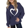 thumbnail image 6 of ATOGUTA Girl Valentines Sweatshirt Hooded Heart Sweatshirt Fall Winter Kid Long Sleeve Shirt Pullover Top Size 3T-14, Navy, 6 of 6