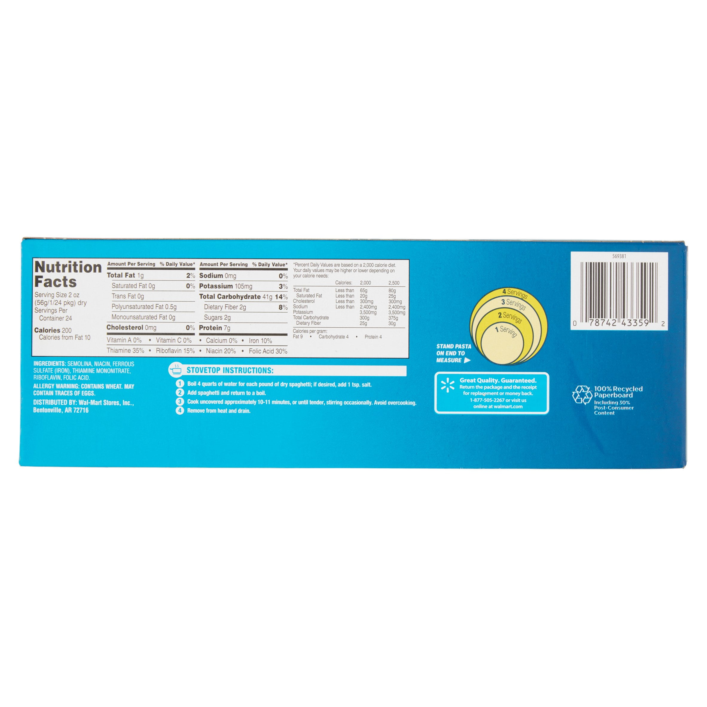 Great Value Spaghetti Noodles Nutrition Facts Nutrition Ftempo Great Value Spaghetti Noodles Nutrition Facts Nutrition Ftempo