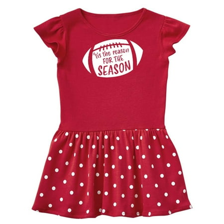 

Inktastic Tis the Reason for the Season White Football Silhouette Gift Baby Girl Dress