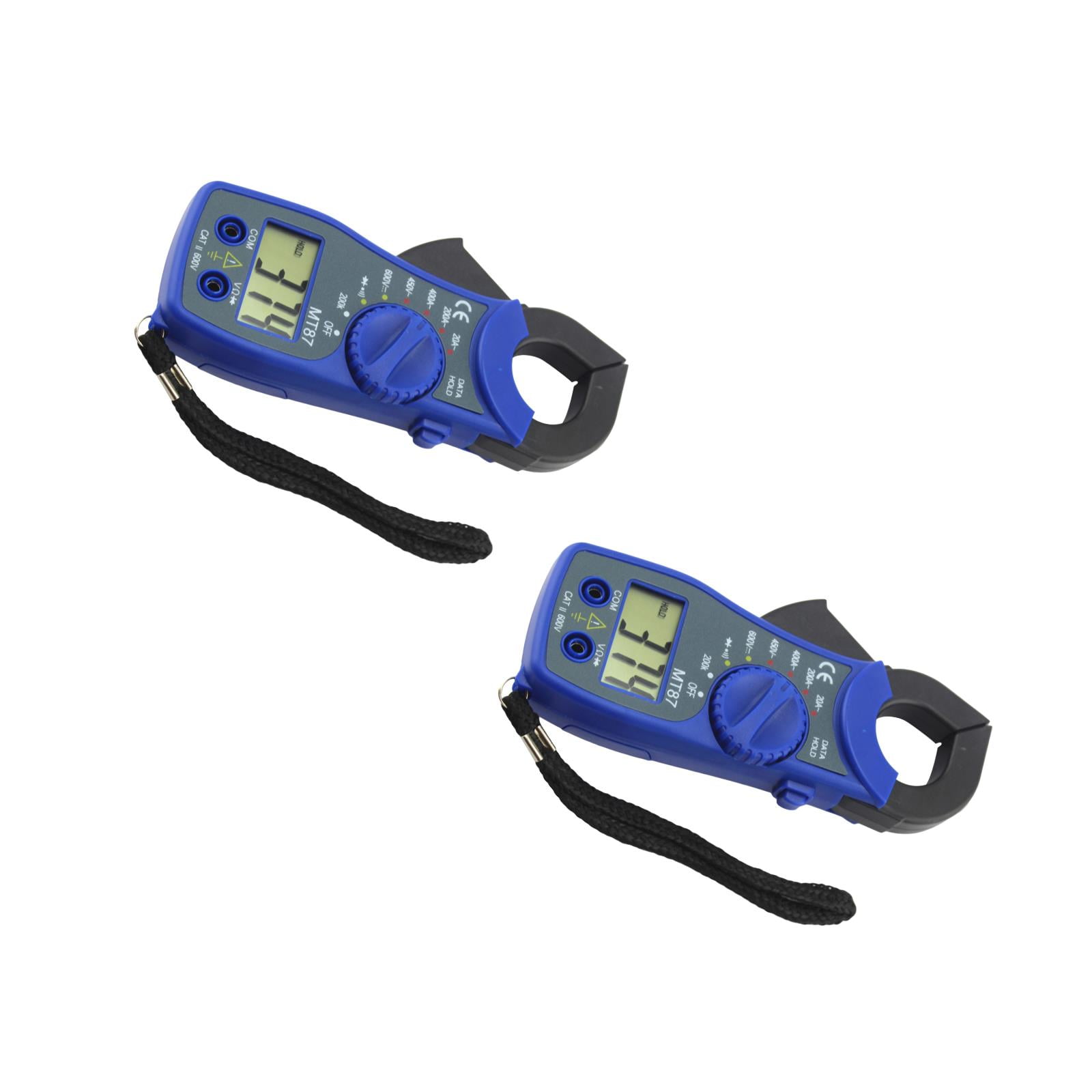 2pcs MT87 Blue Digital Multimeter Clamp Meter Current Clamp Pincers Current Voltage Tester