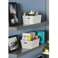 thumbnail image 6 of Woven Plastic Storage Baskets, 6 Pack White Weave Bins Organizer, 10.1" x 7.55" x 4.1", 6 of 10