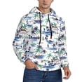 thumbnail image 2 of Rateoe Hawaii Palms Pattern Mens Hoodie, Pullover Hooded Sweatshirt, Kangaroo Pocket Hoodie Ideal for Daily Wear, Travel and Home-X-Large, 2 of 7