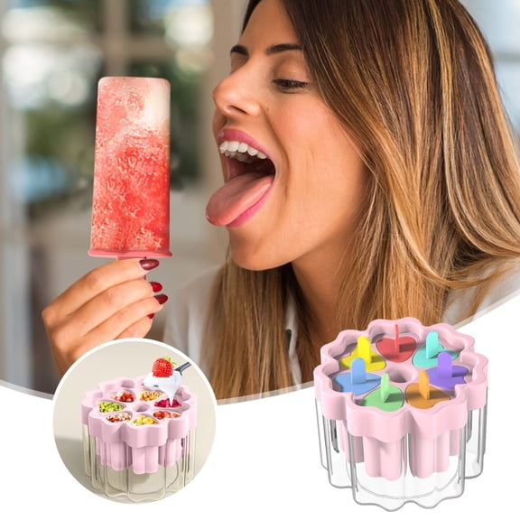 COFEST DIY Popsicle Molds with Reusable Sticks for Homemade Ice Cream, Easy Release Silicone Ice Pop Molds for Kids and Adults, Multicolor Ice Cream Mould Set with Drip Guard and 7 Sticks Multicolor