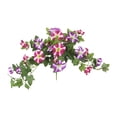 thumbnail image 2 of 11 Branch Morning Glory Vine for Outdoor Decoration, 1PCS Artificial Fake Flower UV Resistant No Fade Floral for Home Outside Garden Balcony Yard Porch Realistic Indoor Decor (purple-red), 2 of 9