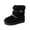 Black, variant on Women's Winter Snow Boots Fuzzy Buckle Warm Platform Ankle Booties Round Toe Slip On Sherpa Faux Fur Upper Non-Slip Cozy Casual Shoes White 5.5