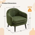 thumbnail image 5 of Ktaxon Corduroy Accent Chair, Deep Seat Armchair with Wood Legs, Comfy Sinlge sofa for Living Room, Bedroom, Reading Nook Green, 5 of 9
