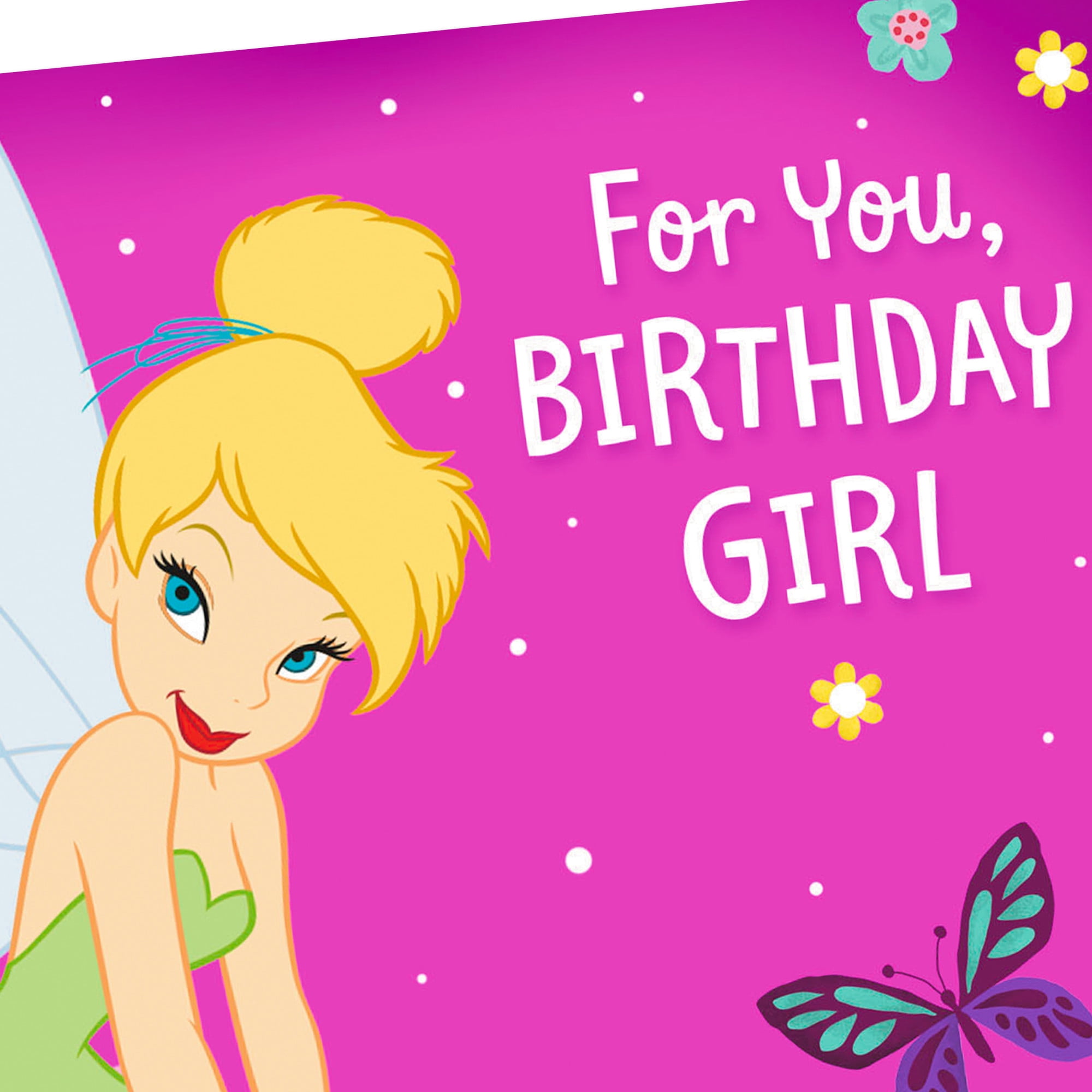 Hallmark Disney Birthday Card for Girl (Tinker Bell Sparkle and Magic)