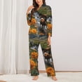 thumbnail image 2 of Pajama Sets for Women 2 Pcs, Mountain Cows Flower Stream Button Down Long Sleeve Sleepwear Lounge PJ Sets, 2 of 6