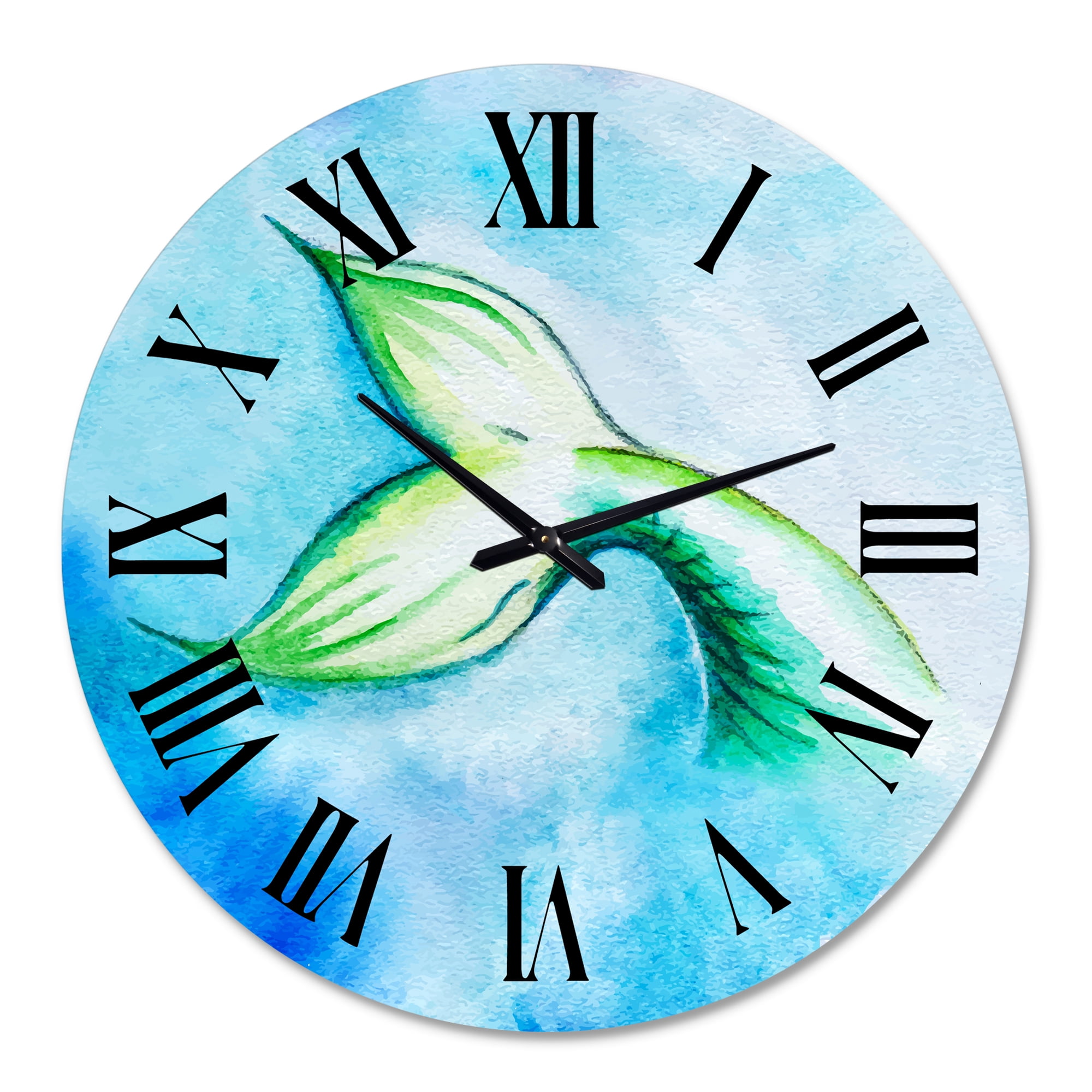 Designart 'Mermaid Fish Tail' Nautical & Coastal Wall Clock