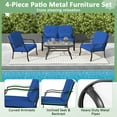 thumbnail image 4 of Costway 2 PCS Patio Furniture Set Outdoor Loveseat Chair Coffee Table Cushioned Seat Navy, 4 of 7