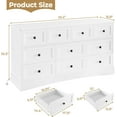 thumbnail image 2 of 10 Drawers Double Dresser with Charging Station, Farmhouse Dresser for Bedroom, Large Wooden Chest of Drawers Storage Tower Organizer for Living Room Closet, White, 2 of 8