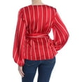 thumbnail image 3 of I-N-C Womens Stripe Shop Wrap Blouse, Red, X-Large, 3 of 3