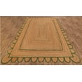 thumbnail image 2 of DecorAvenue Hand Woven Braided Farmhouse Jute Scalloped Area Rug Green Border Color 8 ft Square, 2 of 5