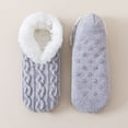 thumbnail image 2 of 3 Pairs Slipper Socks for Women Non Slip Soft Sole Fuzzy sherpa lining, gripper dots, flexible bootie coverage and machine washable care for warm, comfortable indoor wear, 2 of 5