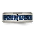 thumbnail image 3 of Titanium Polished w/ Blue Carbon Fiber Inlay Band, 3 of 5