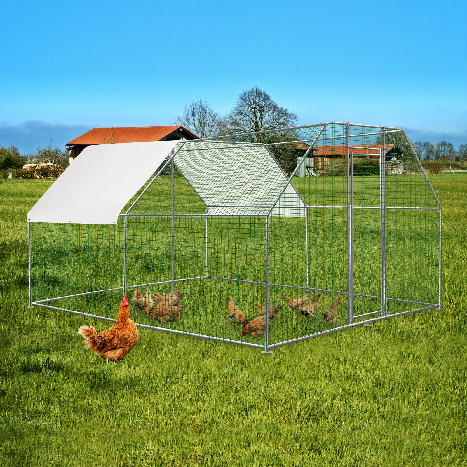 Buy VEVOR Large Metal Chicken Coop 10×12ft , Walkin Hen Cage, Outdoor