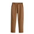 thumbnail image 3 of JUMEYU School Pants for Boys Uniform Casual Pull On Trousers with Side Pockets Straight Leg Relaxed Fit Pant 3T-9T (Khaki,7T 8T), 3 of 9