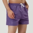 thumbnail image 2 of Pantalones cortos de natación con forro de malde color sólido con cintucon cordón pahombre Púrpu36, 2 of 6