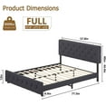 thumbnail image 2 of Bed Frame with USB Ports,Upholstered Platform with Adjustable Headboard, Strong Frame and Wooden Slats Support, Linen Fabric Wrap No Box Spring Needed, Easy Assembly, Dark Grey, Full, 2 of 6