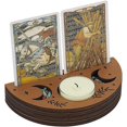thumbnail image 1 of Tarot Card Holder Wooden Half Round Camel Color Tarot Card Stand Moon Phase Design Tarot Card Display Rack For Displaying Your Daily Affirmation Cards Wiccan Decoration, 1 of 9
