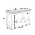 thumbnail image 5 of Mon 40 Inch Counter Height Dining Bench, Padded Seat, Chalk Gray Upholstery- Saltoro Sherpi, 5 of 5