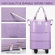 thumbnail image 4 of Bolsa de viaje con ruedas VOOWO, expandible, de 28 a 58 litros, color morado, 4 of 7
