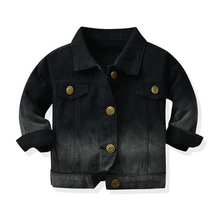 

DENGDENG Infant Baby Toddler Tie Dye Pockets Jacket Button Up Long Sleeve Outerwear Warm Button Down Denim Clothes 3M-8Y