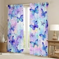thumbnail image 2 of Homewish Chic Butterflies Black Out Curtains,Watercolor Splashing Ink Curtains Pack of 2 (42x63 Each),Purple Pink Ombre Bedroom Curtains For Girls Kids,Microfiber Bedroom Decor, 2 of 6