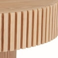 thumbnail image 6 of Muumblus 39.37" Large Round Wood Coffee Table, Modern Unique Fluted Accent Center Table for Living Room, Natural Ash, 6 of 10