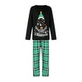 thumbnail image 2 of Christmas Family Pajamas Matching Set, Long Sleeve Tree Print T-shirt with Plaid Pants Sleepwear Loungewear, 2 of 10