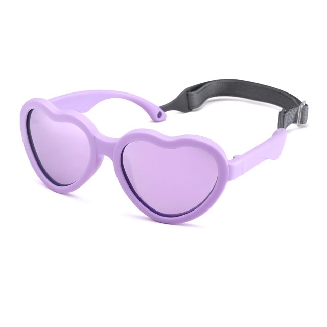 Gafas de Sol Polarizadas para Bebé NULOOQ Flexibles con Forma de Corazón Color Púrpura