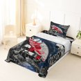 thumbnail image 5 of Manfei Vintage Fish Print Twin Sheets,Retro Flag Bedding,Navy Red White,3-Piece,1 Fitted Sheet and 1 Pillowcase, 5 of 6