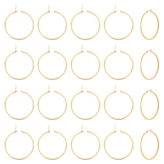 10 Pairs Stainless Steel Hoop Earrings Golden Huggie Hoop Earrings Women Trendy Big Hoops Earring Lightweight Minimalist Round Huggie Hoops Earrings